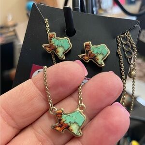 Texas Pendant and Earring Set